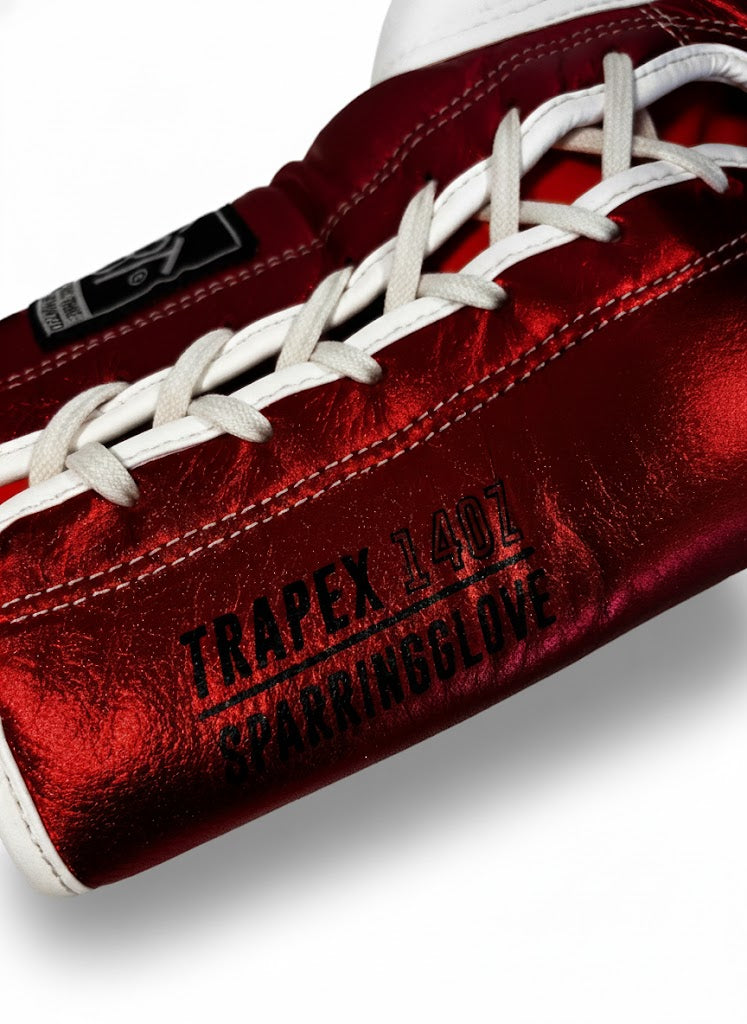 TRAPEX PRO GREY/RED SPARRING GLOVE - THE BOXING TRIBE